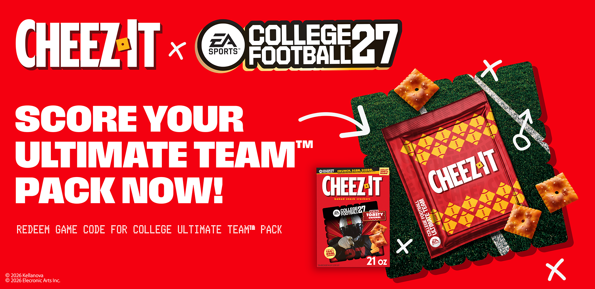 Cheez It - EA Sports College Football ultimate team. Score your ultimate team pack now